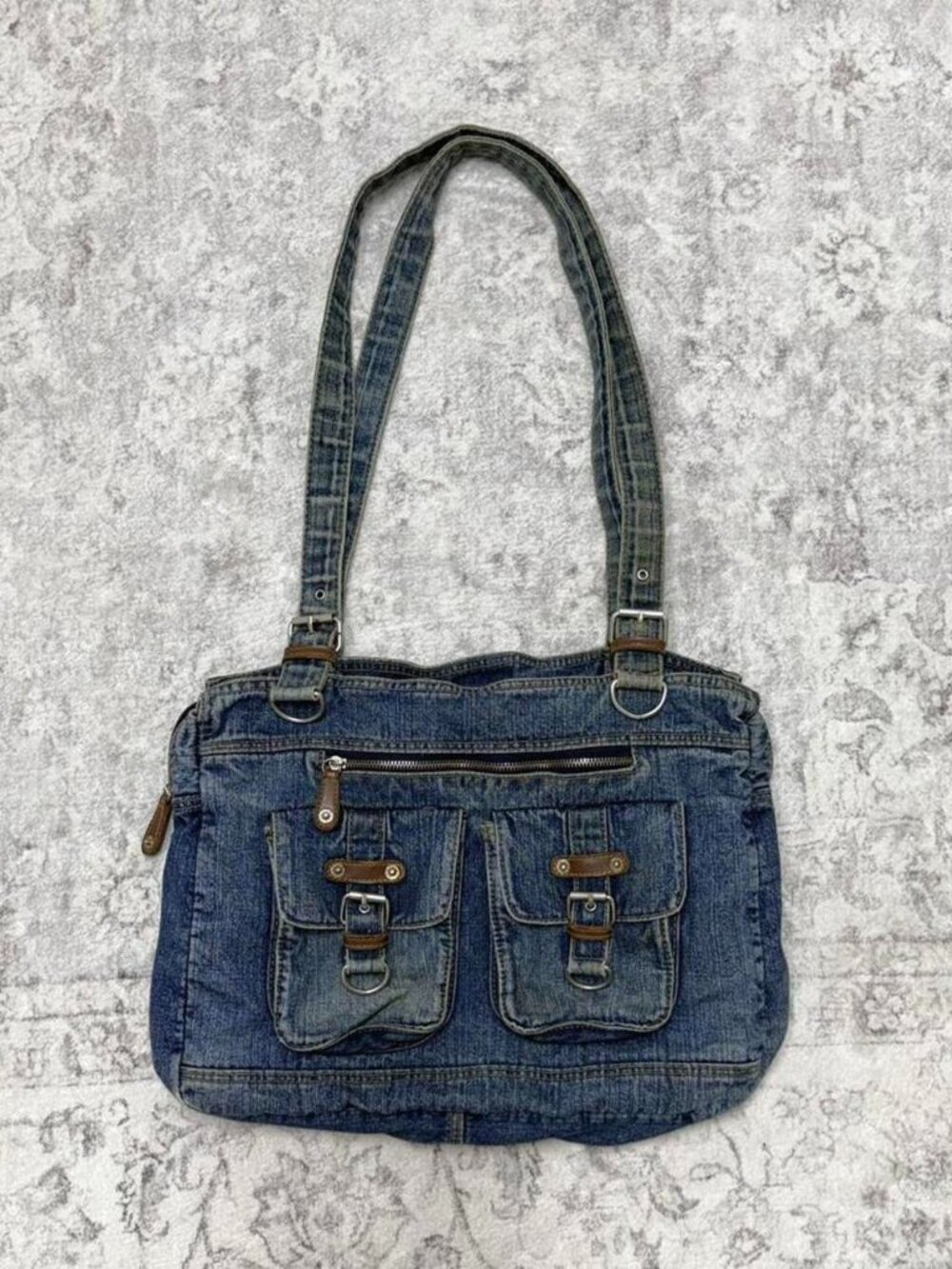 Y2K vintage jean denim bag cargo travel purse